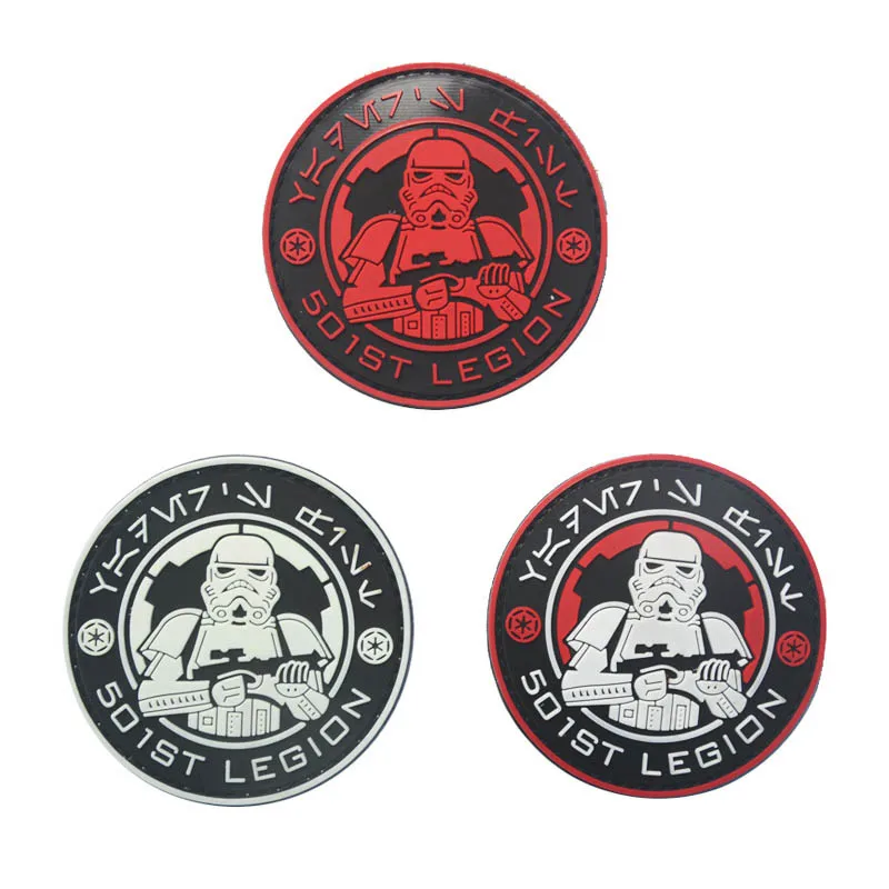 

Disney Star Wars Galactic Empire Pvc Sticker Soft Rubber 8cm 501st Legion Imperial Soldier Patch with Hook Tactical Badge