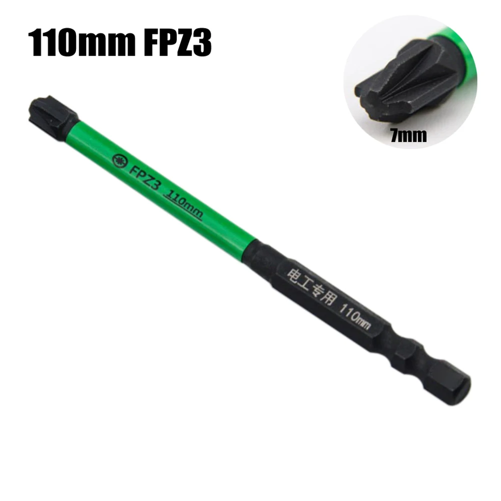 

3pcs 110mm Magnetic Special Slotted Cross Screwdriver Bits FPZ1 FPZ2 FPZ3 FPH1 FPH2 FPH3 For Electrician Hand Tools