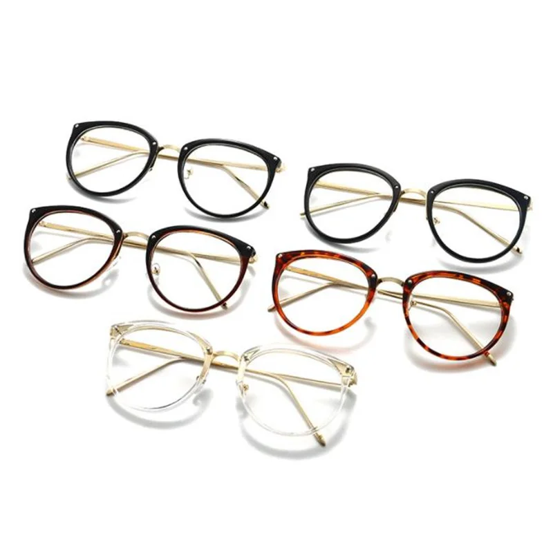 

Fashion Optical Glasses Unisex Retro Eyeglasses Alloy Temples Spectacles Simplity Clear Lens Eyewear 5 Colors Available