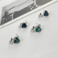 genuine 925 sterling silver emerald jewelry stud earring for women aros mujer oreja jewellry natural emerald gemstone orecchini