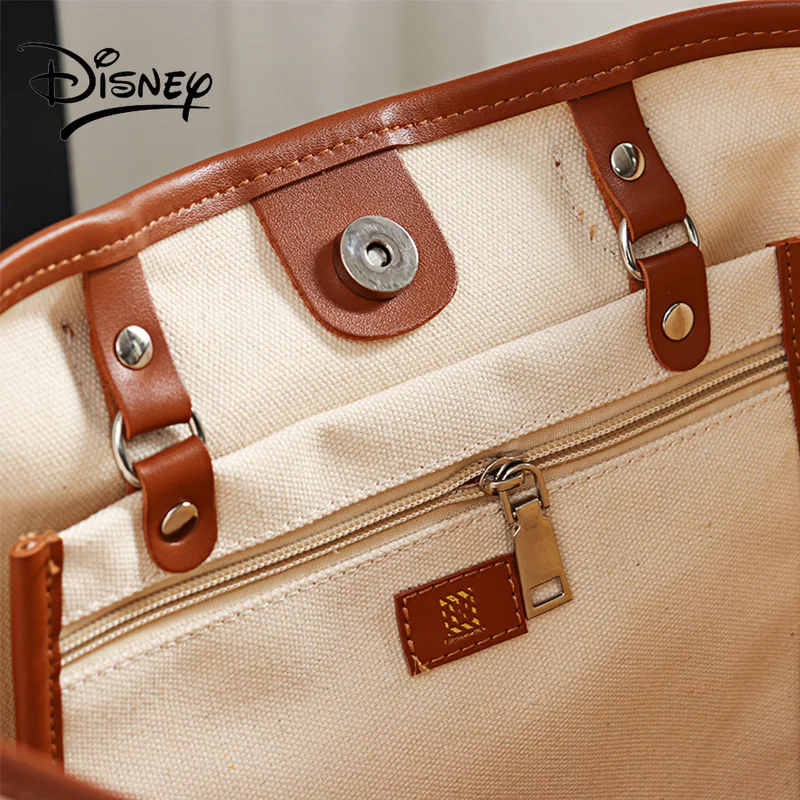 Disney Mickey Tote Fashion Women's Bag Niche Design Large Capacity Shoulder Bag Student Shopping Bag Shoulder Handbag Canvas