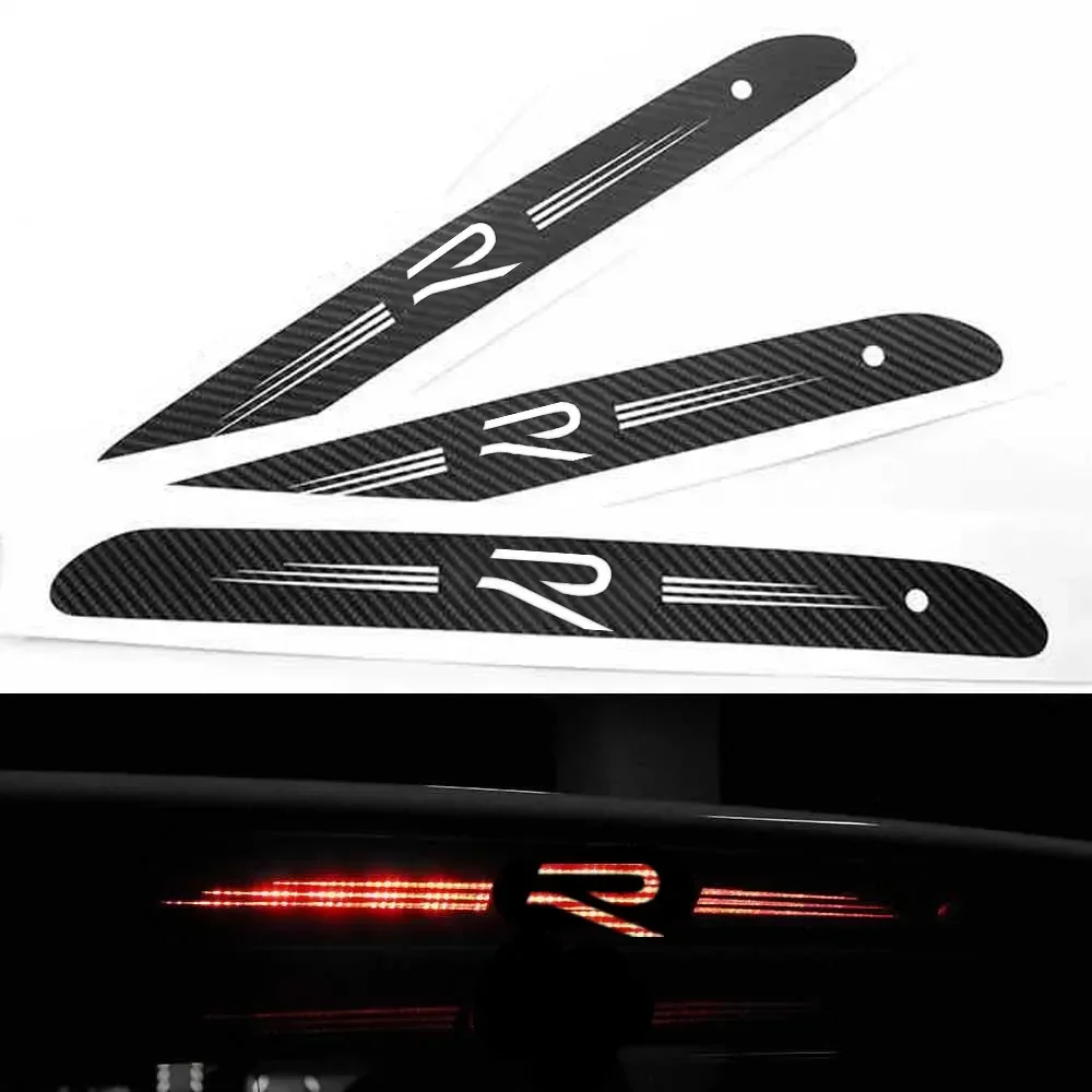 Углеродная Автомобильная задняя высокая Тормозная лампа фирменная Наклейка для