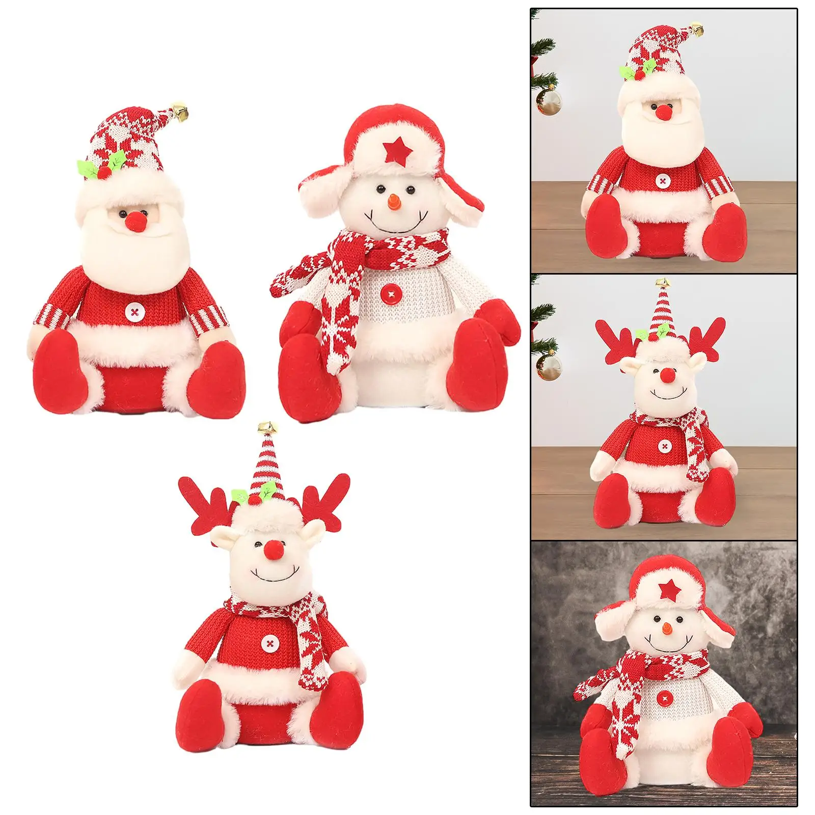

Рождественские сидячие плюшевые куклы, Рождественское украшение, рождественские набивные животные, мягкие плюшевые игрушки для фестиваля, для детей, для улицы и помещений
