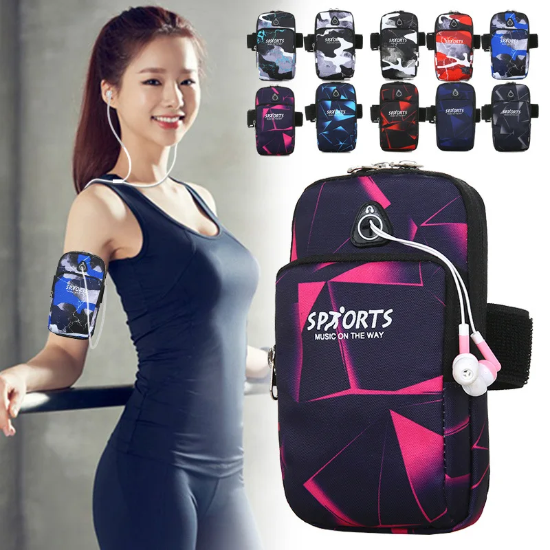 

Waterproof Elastic Running Sports Outdoor Mobile Phone bag For Samsung galaxy A53 A52 A33 A32 A42 Case Headphone plug Arm bag