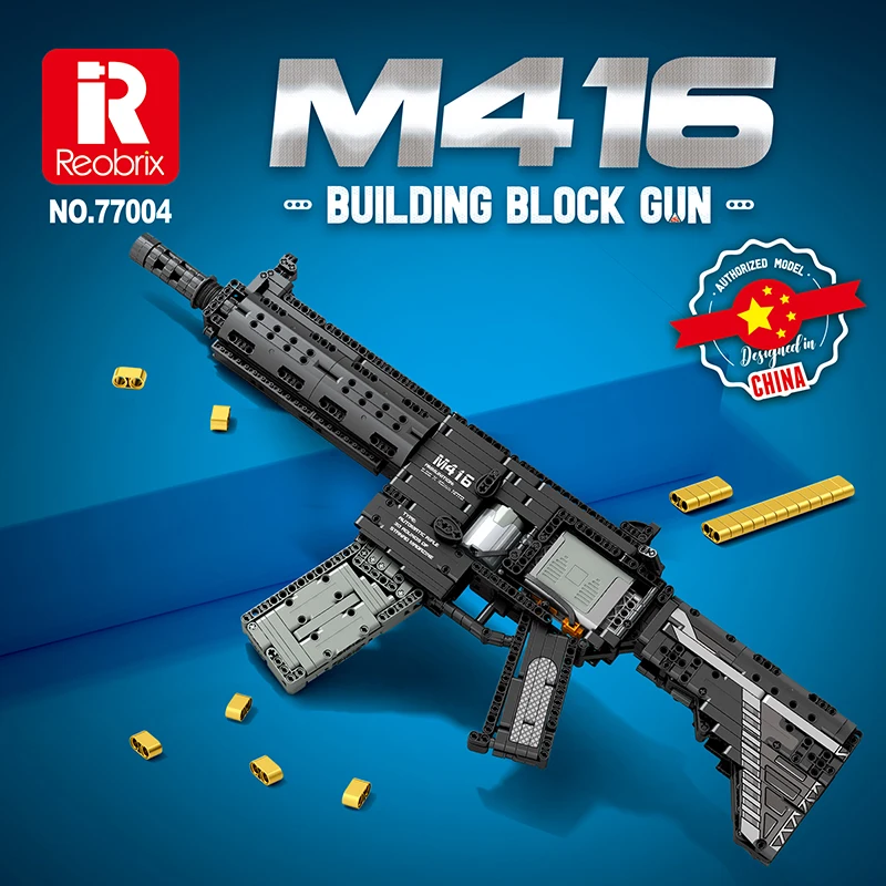 Reobrix Military Series M416 Submachine Gun Rifle Model Building Block Set Children's Toys Christmas Gift |