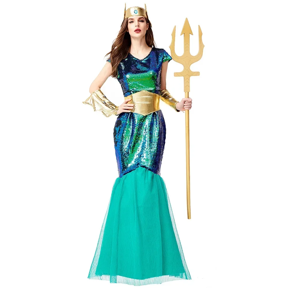 Взрослый женский костюм королевы костюмы морской сирены фантазия Хэллоуин Пурим