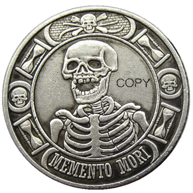 

HB(128)US Hobo Morgan Dollar Skull Zombie Zkeleton Silver Plated Copy Coins