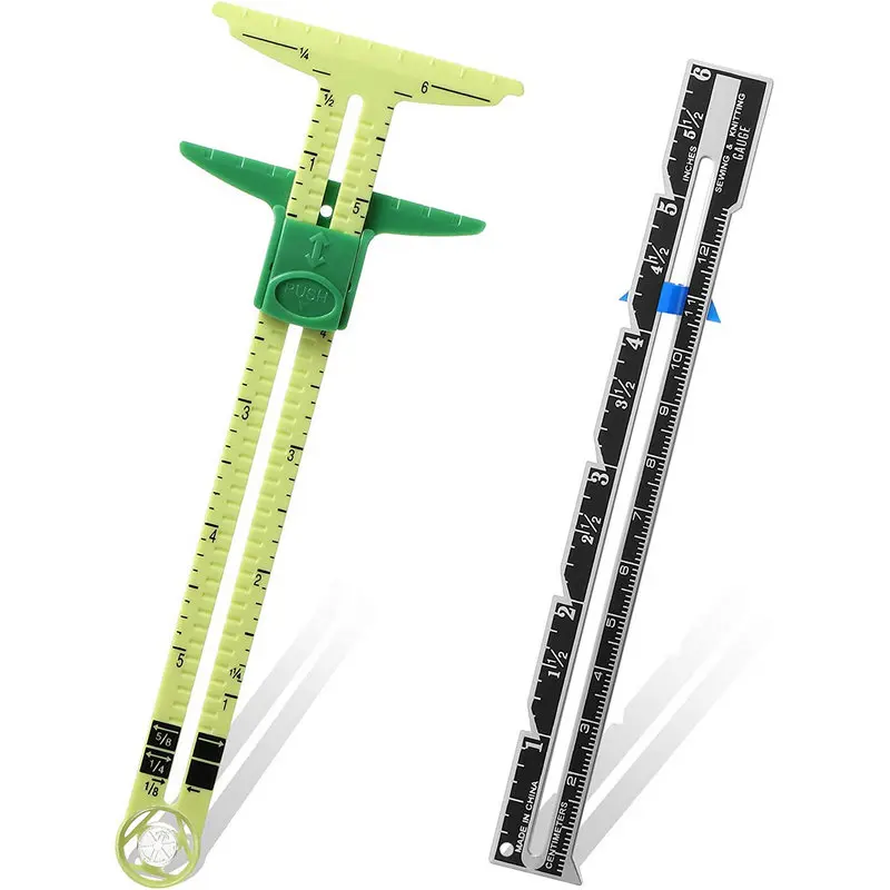 

Sewing Gauge Measuring 5-in-1 Sliding Gauge Measuring Ruler Fabric Quilting Ruler for Knitting Crafting Sewing Beginner Supplies