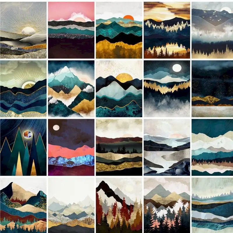 

GATYZTORY 60x75cm Frameless Painting By Numbers Sunset Scenery On Canvas Pictures By Numbers Home Decoration DIY For Unique Gift