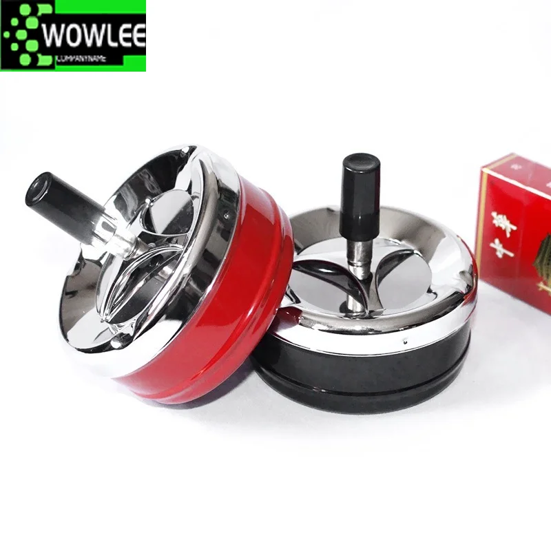 

Portable Ashtray Home Decoration Household Dining Table Round Rotating With Cover Tobacco Cigar Ashtray Hotel Decoration