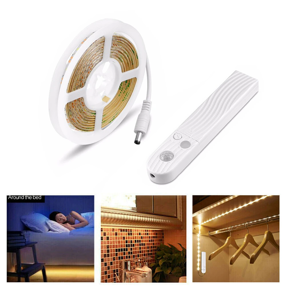 

Cabinet Strip Led Lights Motion Sensor Smart Led Tape Battery 2835SMD Water Proof 1M2M3M Under Cabinet Lights For Kitchen Stairs