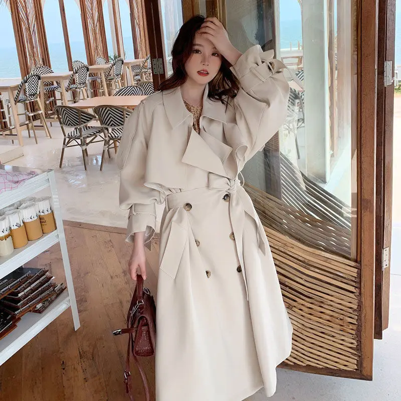 

Тренч осенне-зимние модные пальто Стильные корейские женские длинные пальто с двумя пуговицами новая верхняя одежда в Корейском стиле Женская ветровка