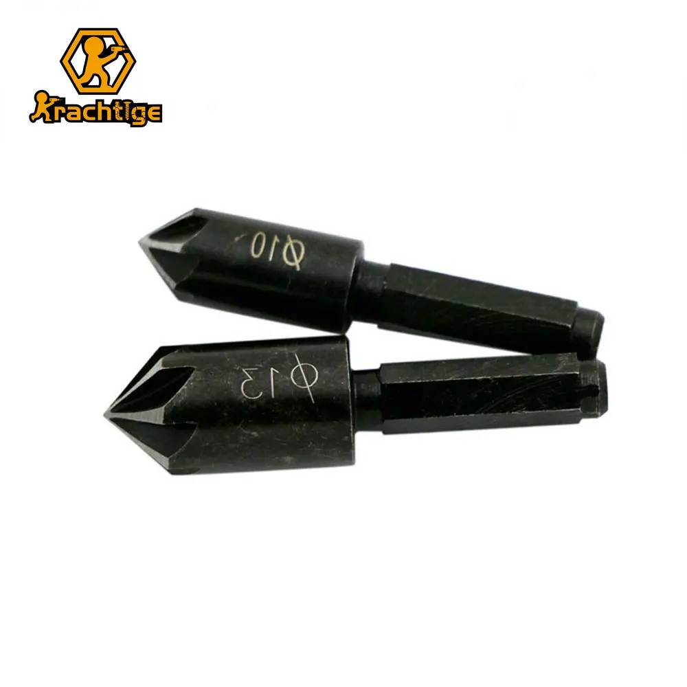 

Krachtige 2Pcs Countersink Drill Bit End Mill Cutter Hand Tool for 90 Degree 1/4 Hex 7 Flute 10mm 13mm