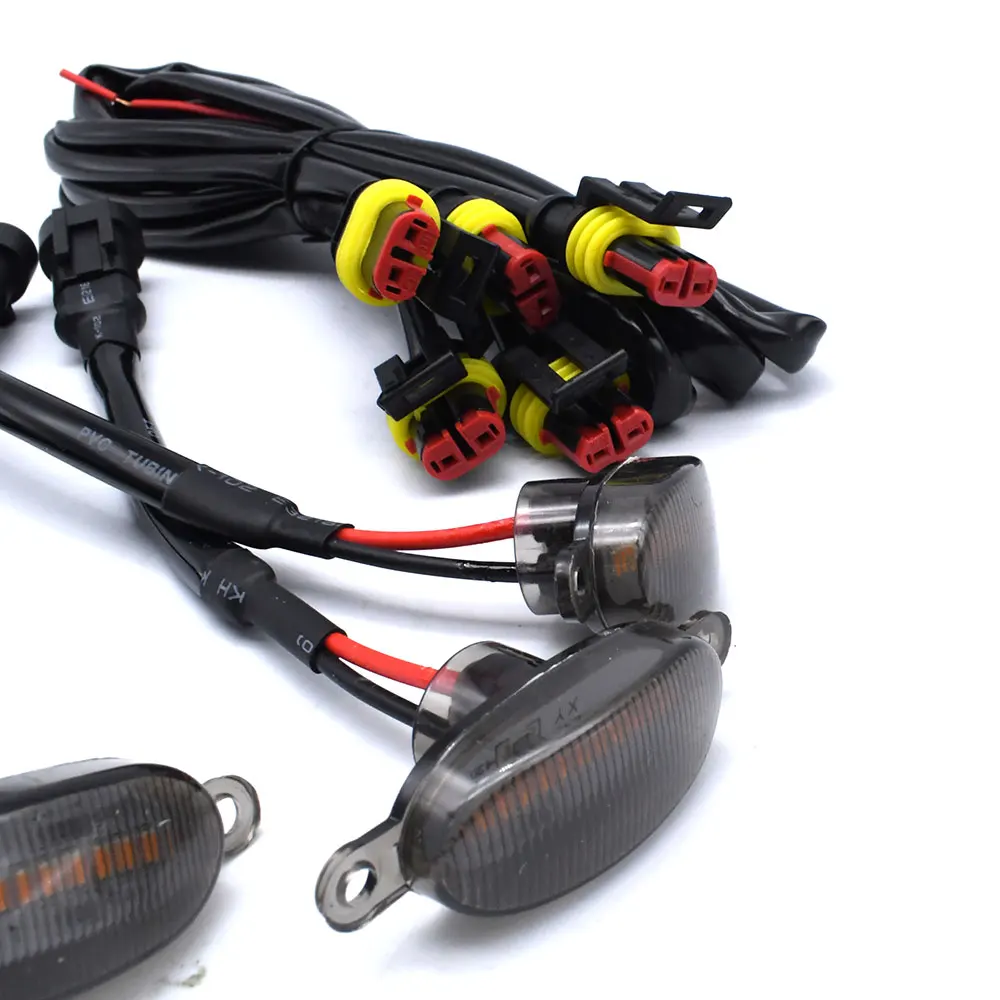 4 шт. дымчатые линзы в стиле Raptor янтарные светодиодные передние фары на решетке