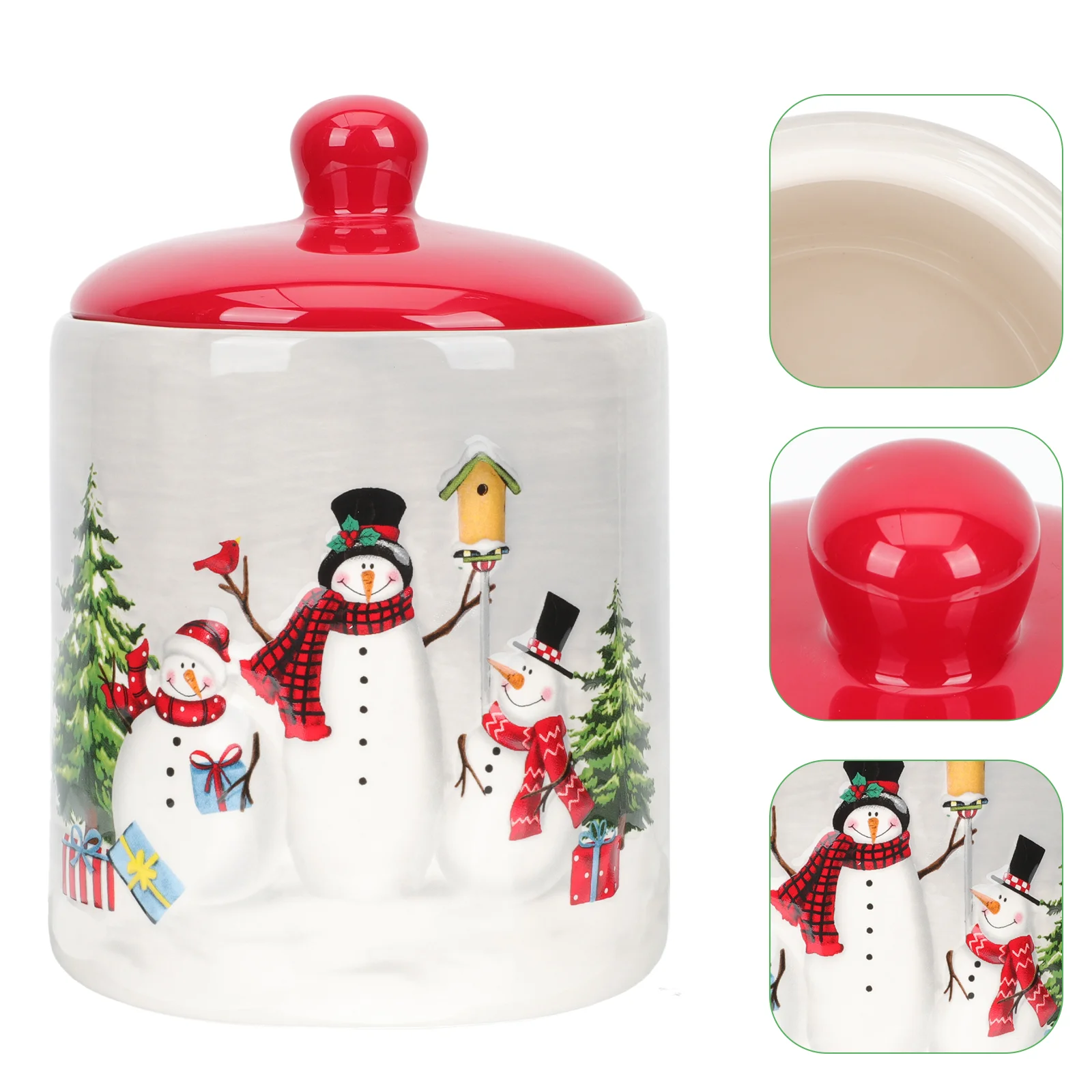 

Jar Candy Ceramic Cookie Christmas Jars Canistercontainer Tea Snowmanbiscuit Holiday Storage Lid Coffeekitchen Party Containers