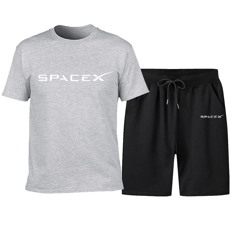 

New Summer Sport Fitness Homewear Men's Shorts Sleeve T-Shirt + Pant 2 Pieces Pant Sets Beach Style Male Suits for Men Tracksuit