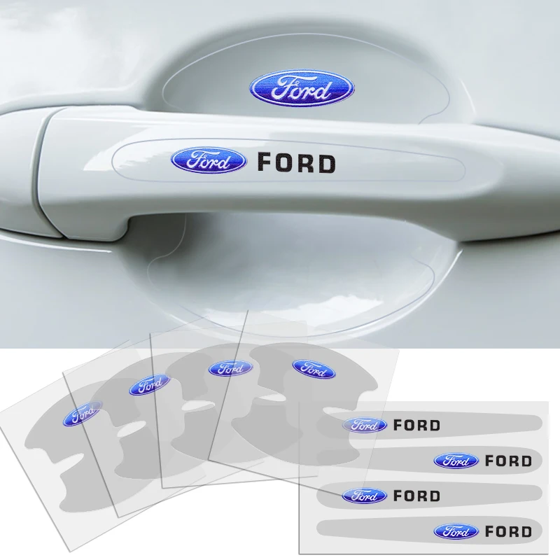 

Transparent 8PCS Car Door Handle Sticker Scratches Resistant Protection Film For Ford Fiesta EcoSport Escort Focus 1 2 3 MK2 MK3