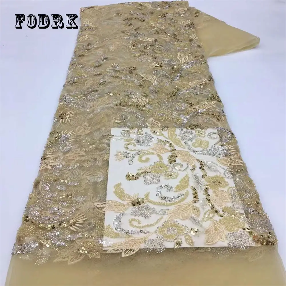 

Высококачественные африканские бусины, блестки, кружевная ткань, новейшая нигерийская тюль, кружевная ткань, вышитая кружевная ткань