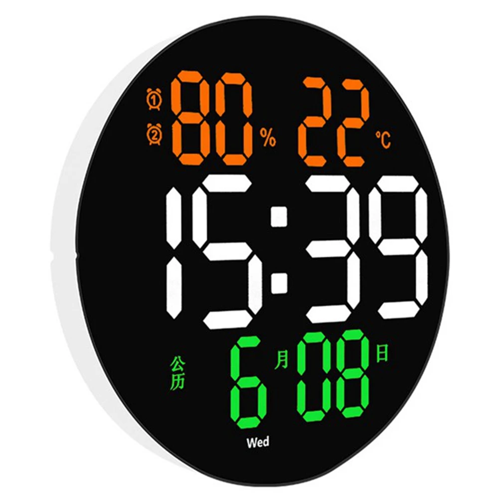 

10 Inch Digital LED Wall Clock Date with Alarms and Temperature Thermometer Living Room Decoration