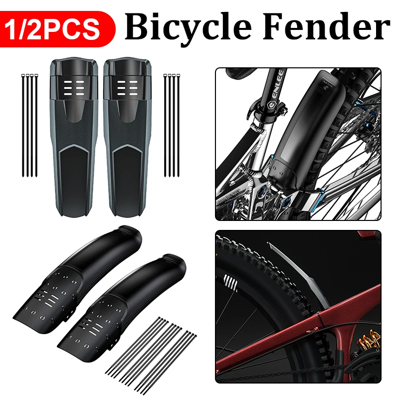 

ENLEE 1/2 PCS Bicycle Fenders Mountain Road Bike Mudguard Front Rear Fender MTB Mud Guard Wings for Bicycle Cycling Accessories