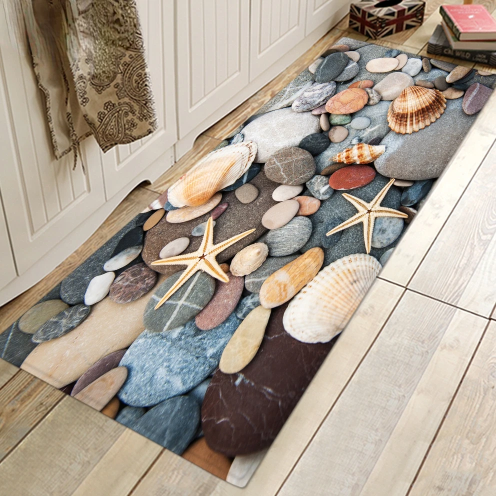 

3D Scenic Printed Kitchen Rugs Anti Skid Mat for Floor Long Door Mats Hallway Kitchen Carpets Non-Slip Bedroom Mat