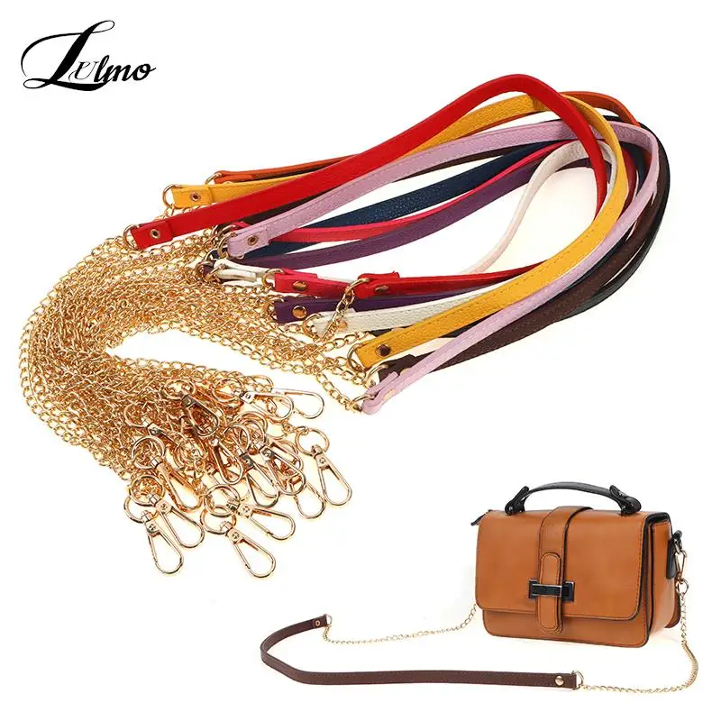 

Metal Pu Leather Shoulder Chain Strap Replacement Bag Strap Bag Chains Handle Detachable Handbag Strap Durable Bag Accessories