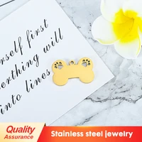 new gold color cute animal footprints pendants dog cat footprints paw necklaces pendants women stainless steel jewelry