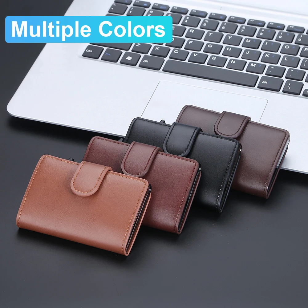 DIENQI Rfid Card Holder Wallets Men Brand Rfid Black Magic Trifold Leather Slim Mini Wallet Small Money Bag Male Purses Walet images - 6