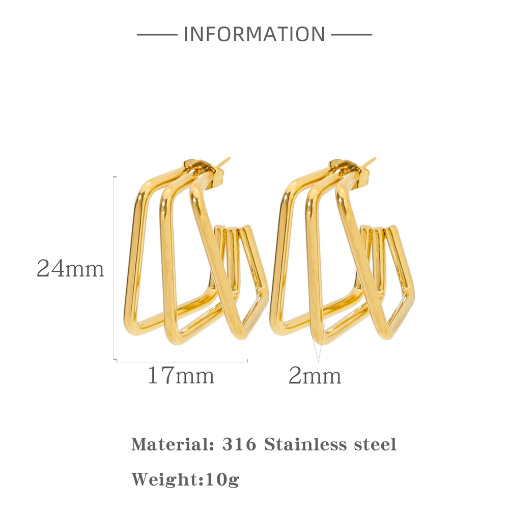 Модные висячие серьги из нержавеющей стали Hongtong для женщин 18-каратное