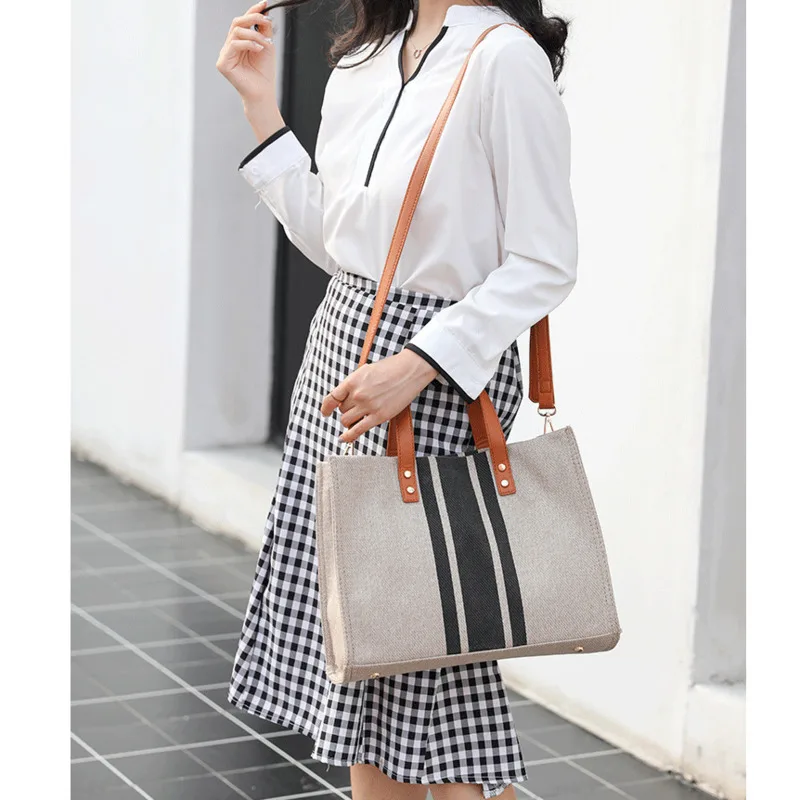 Canvas Handbag For Women, New Fashion Shoulder Bag, Crossbody Bag Leisure Bag Large Capacity Canvas Bag, Versatile Commuting Bag