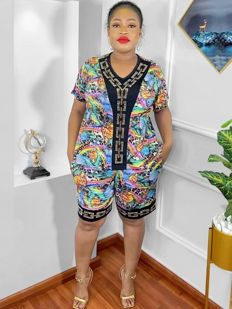 Комплект из двух предметов Женская африканская одежда летний модный Африканский