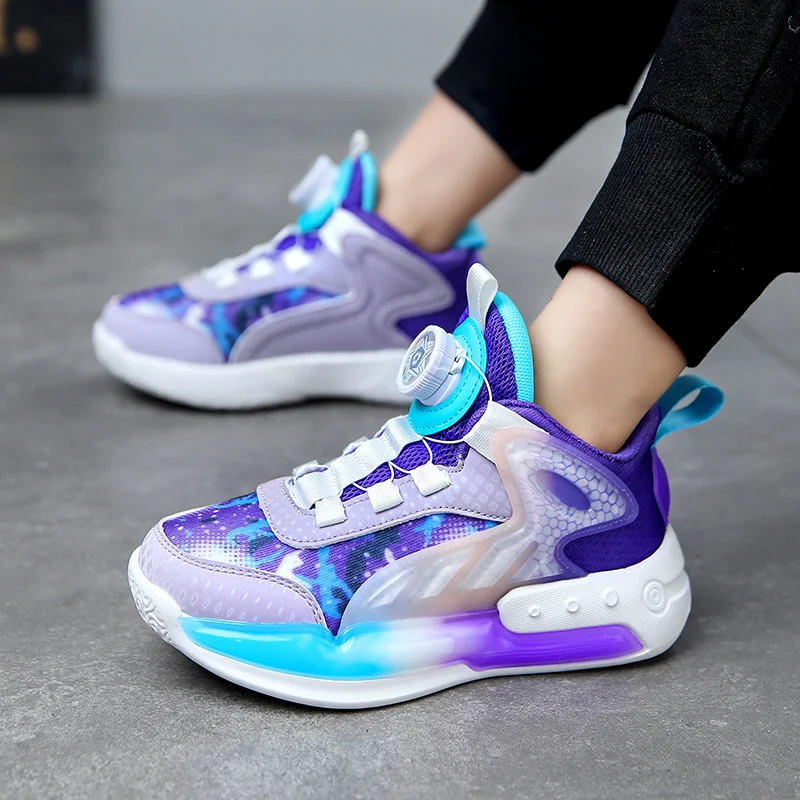 Children Basketball Shoes for Boys Sneakers Thick Sole Non-slip Kids Sports Shoes Child Boy Basket Trainer Shoes