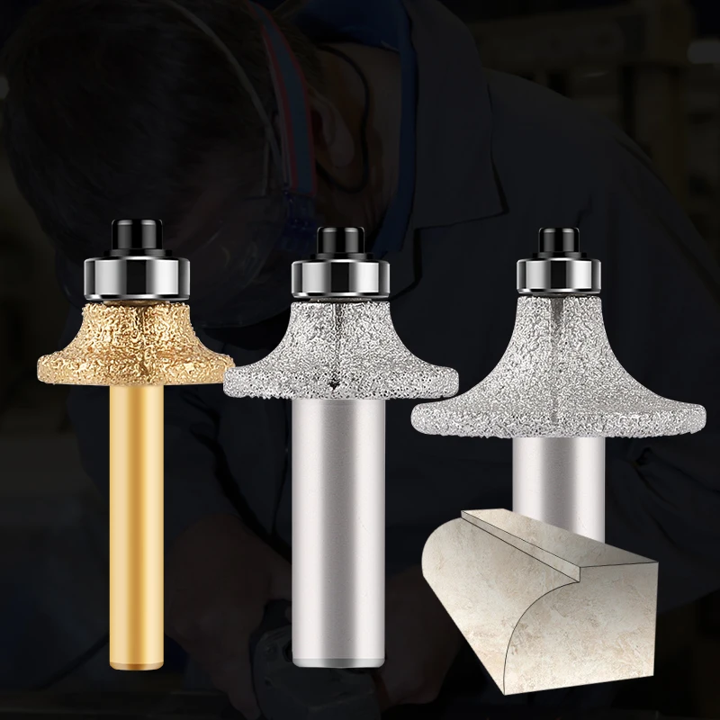 Фото R3/R5/R8/R10/R12/R15/R18гранная отделка Knief с круглым хвостовиком 1/2 дюйма для алмазной фрезы из камня, гранита, мрамора, пайки №2