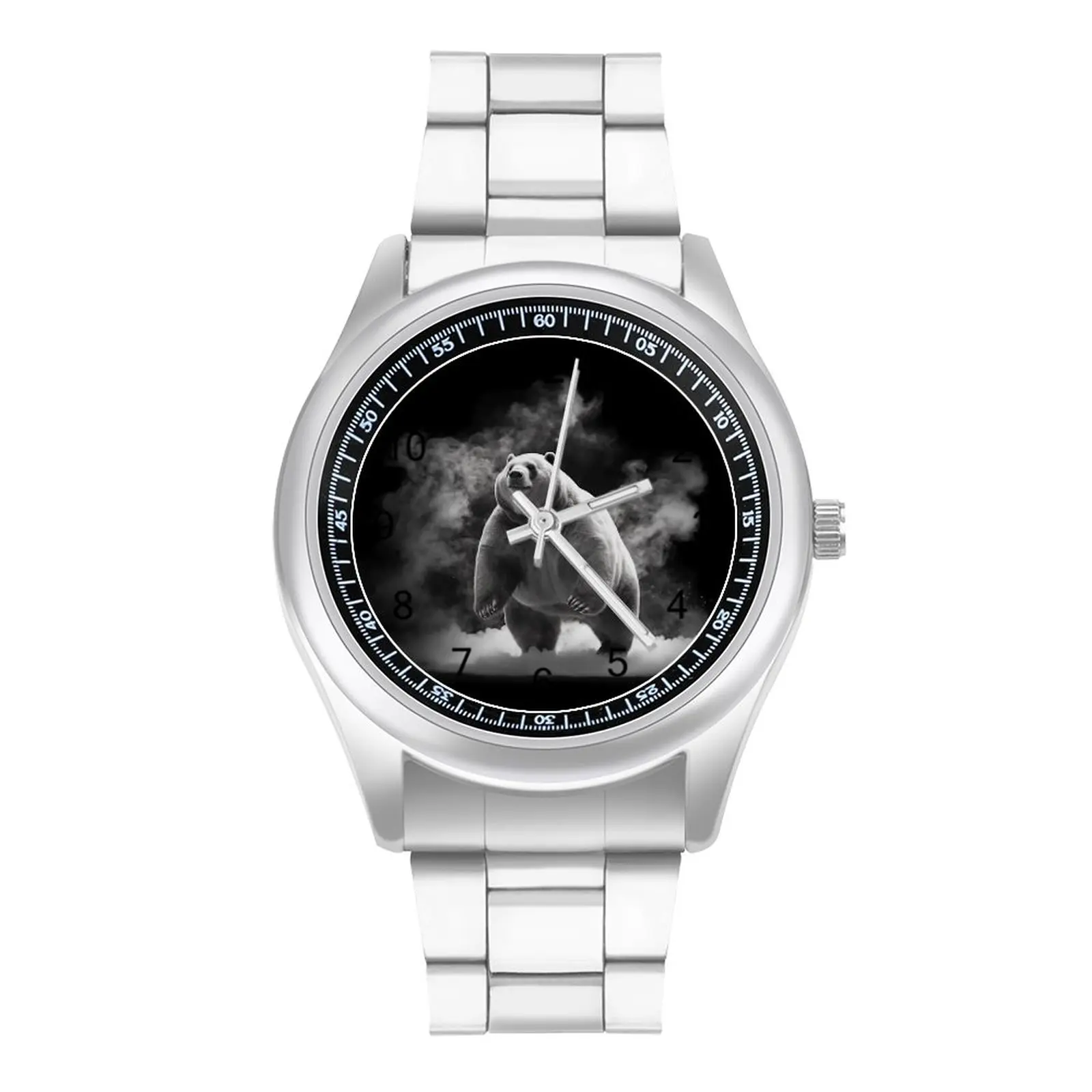 

Panda Quartz Watch Light Sketch White Powder Design Creative Wrist Watch Steel Hit Sales Office Men Wristwatch