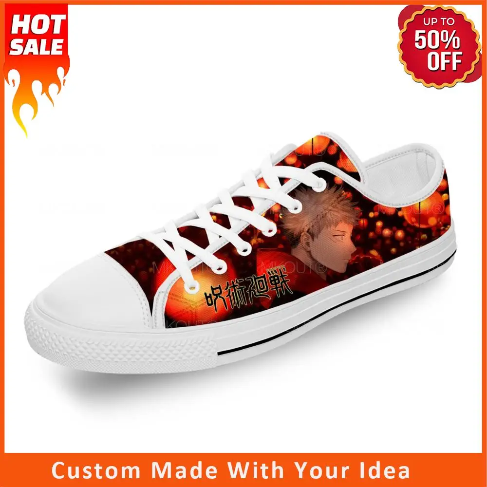 

Japanese Anime Jujutsu Kaisen Gojo Satoru Casual Cloth 3D Print Low Top Canvas Fashion Shoes Men Women Breathable Sneakers