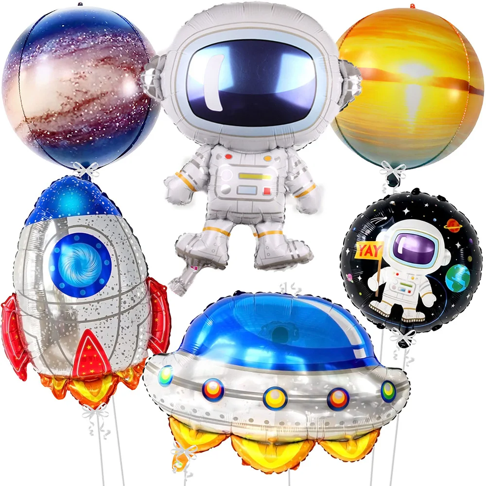 

6Pcs/Set Space Foil Balloons Birthday Party Decorations Astronaut Galaxy Outer Space Universe Galaxy Teaching Tool Supplies