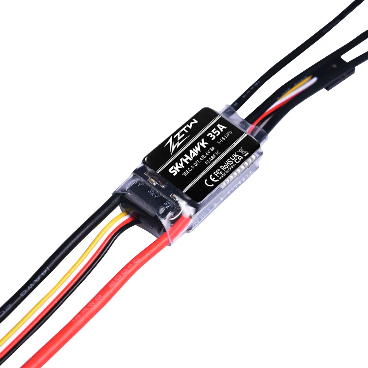Фото ZTW Skyhawk 35A ESC 3-6S 6 В/7,4 В/8,4 В SBEC 8A бесщеточный регулятор скорости для радиоуправляемого самолета 250-300 класса вертолета с неподвижным крылом №4