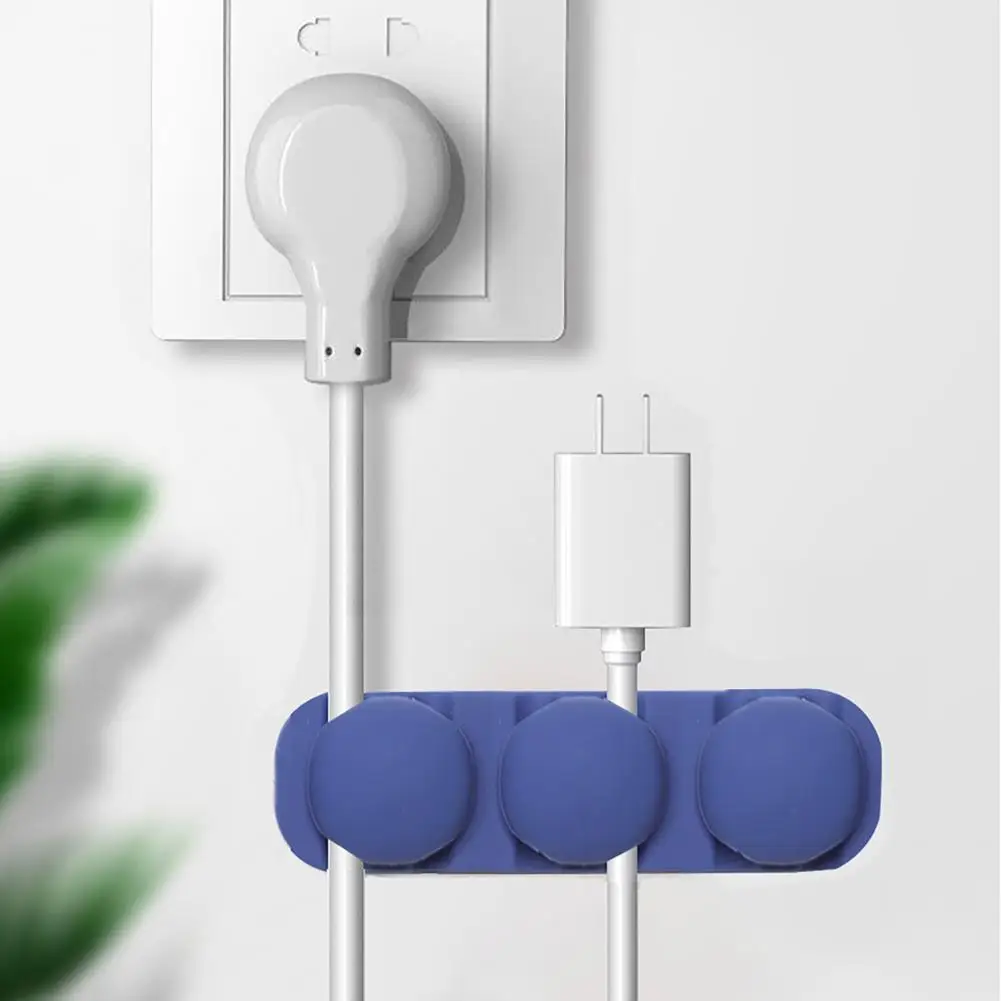 

Durable Cable Clip Solid Color 4/6 Holes Self-adhesive Wire Holder Space Saving Lightweight Cable Tie Fixer for Company