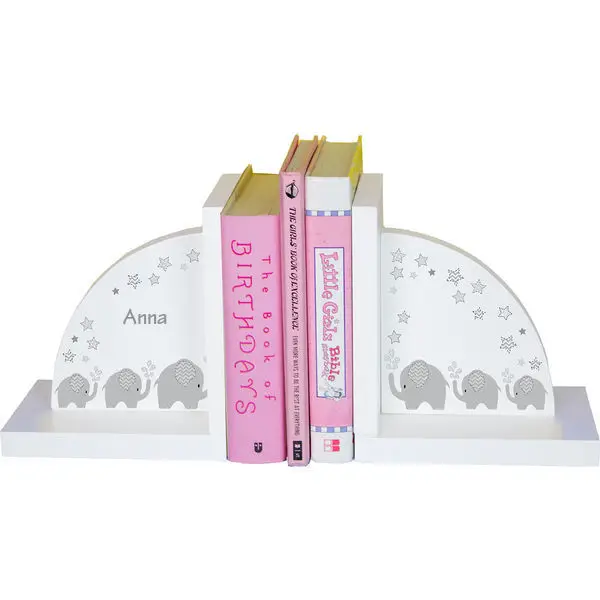 

Personalized Gray Elephant Childrens Bookends