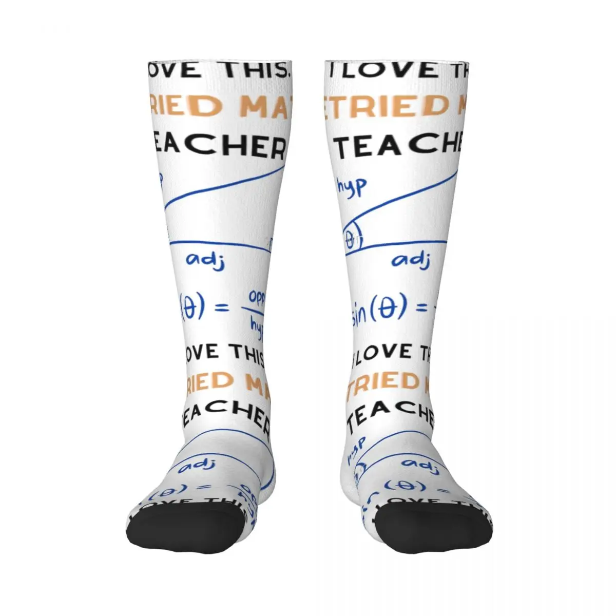 

A Simple Question Math Teacher 19 Adult Stockings Classic High elasticity Humor Graphic Contrast color Retro Compression Socks