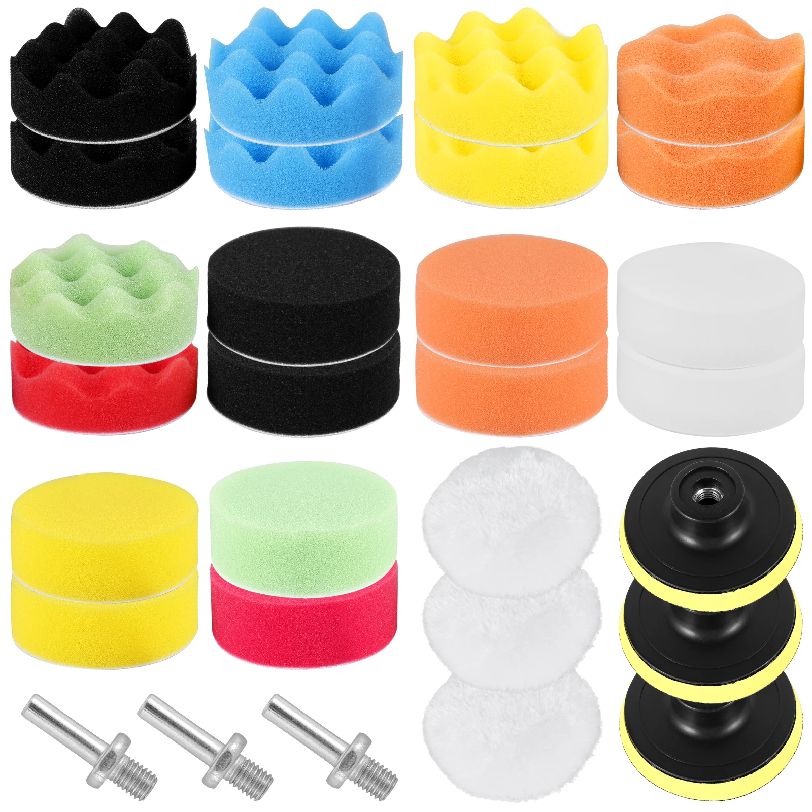 

Набор Из 29 Полировочных Кругов Для Автомобиля: Мелкодетализирующие, Многофункциональные, 3-дюймовые, Моющиеся, Из Губки И Ше...