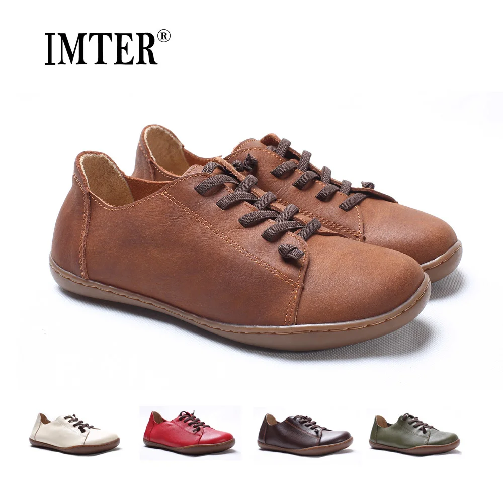 

(35-46)Women Shoes Flat 100% Authentic Leather Plain toe Lace up Ladies Shoes Flats Woman Moccasins Female Footwear (5188-6)