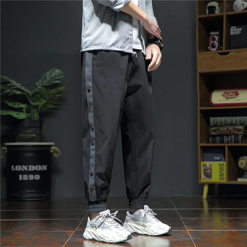 

Loose Side Stripe Pockets Drawstring Baggy Pants Streetwear Casual Side Stripe Pants 2023 Men's Trousers Sweatpants Joggers Mens