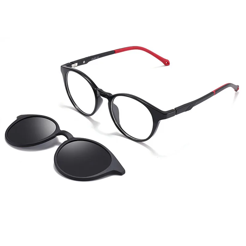 

Polarized Magnetic Clips On Anti Blue Ray Glasses TR90 Silicone Spectacle Frame With Blocking Blue light Lens UV400 Protection