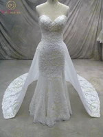 100 real mermaid wedding dresses elegant women bride gowns 2022 removable train sweetheart strapless lace appliques beaded