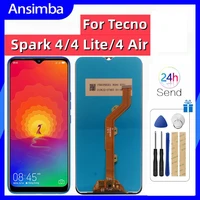 ansimba original lcd for tecno spark 44 lite4 air lcd display touch screen digitizer assembly replacement with free tools