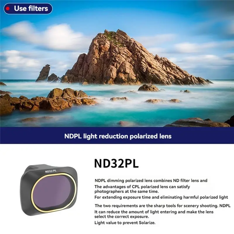 Фото Фильтр для дронов HFES для DJI Mini 1/2/SE/2 SE/4K, набор фильтров NDPL для дронов, аксессуары для серии DJI Mini №4
