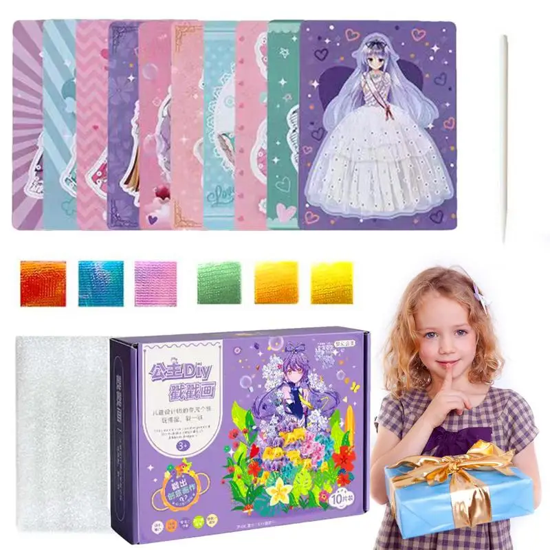 

Poke Art DIY Toys Princess Dress Up Sticker Book Childhood Infinite Dream Hand-Painted Make Your Own Princess Stickers Reusable
