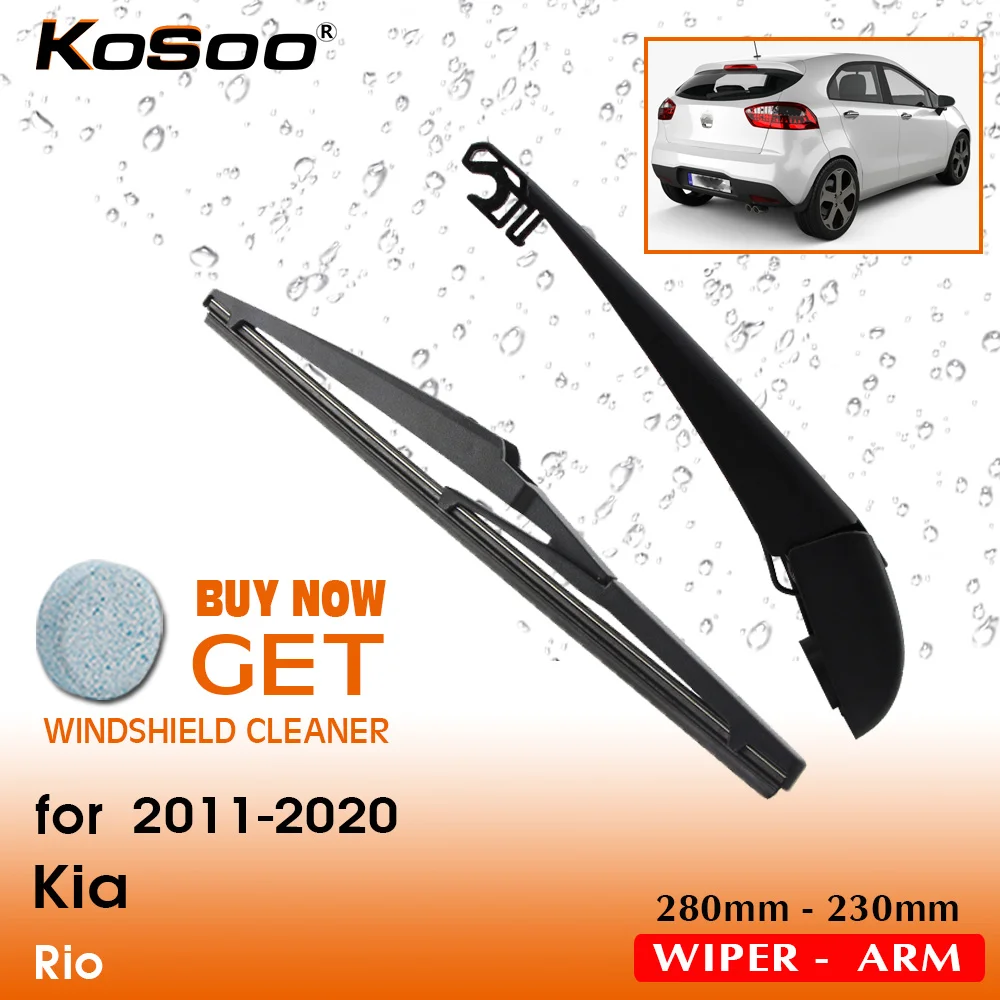 

KOSOO Auto Rear Car Wiper Blade For KIA RIO,280 mm 2011 Onwards Rear Window Windshield Wiper Blades Arm,Car Styling Accessories