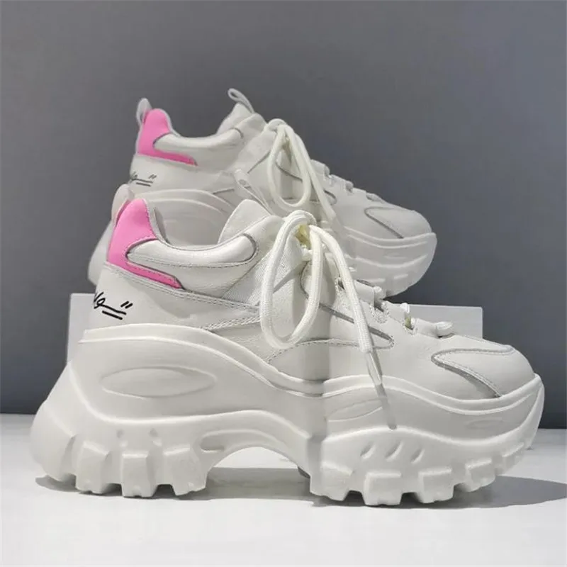 

2023 Fashion Korean White Sneakers Women Shoes Spring Breathable Walking Lace Up Trainers Slip On Casual Shoes Zapatos De Mujer